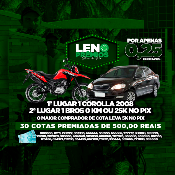 1º LUGAS 1 COROLLA 2008 |  2º LUGAR 1 BROS OU 25K NO PIX 